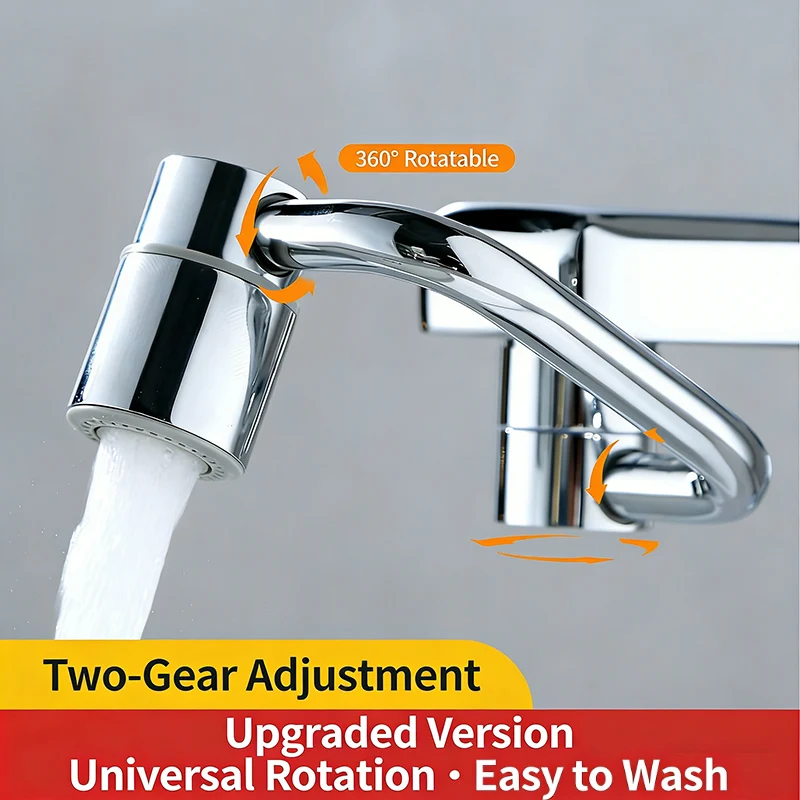 

Универсальный 1080 ° Вращающийся удлинитель для смесителя с двойным распылением, антикоррозийный, защита от брызг, адаптер-аэратор для крана, аксессуары для раковины