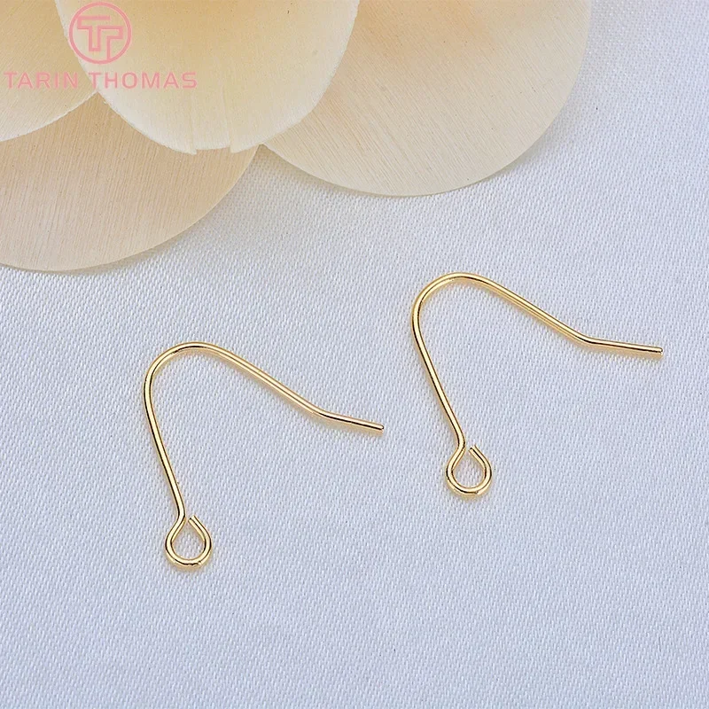 (2423)20PCS 10.5x13.5MM Thickness 0.6MM 24K Gold Color Brass Earrings Hooks High Quality Diy jewelry accessories