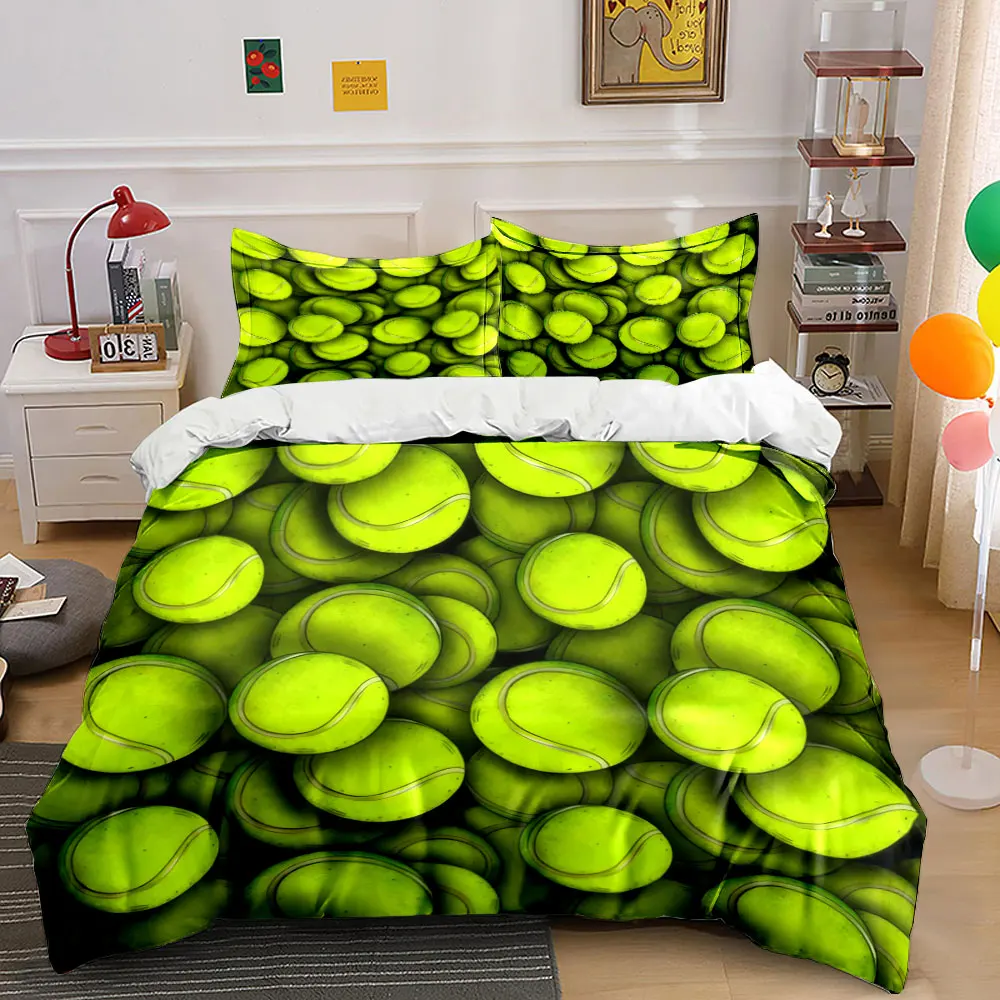 Tennis Ball Three-Piece Set Multiple sizes kid's and adults' bedroom Exquisite 3PC bedding set, gift