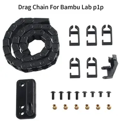 For Bambu Lab P1P Drag Chain Cable Chain Assembly Kit Ultra Light Drag Openning Type Wire Chains Parts 3D Printer Accessories