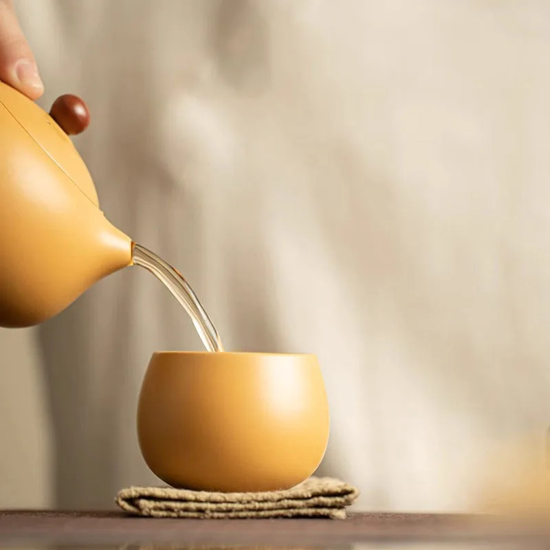 Yellow Duan Clay Zisha Master Cup Luohan Design Single Tasting Tea Cup Personal Use Kung Fu Teaware Home Drinking Handmade