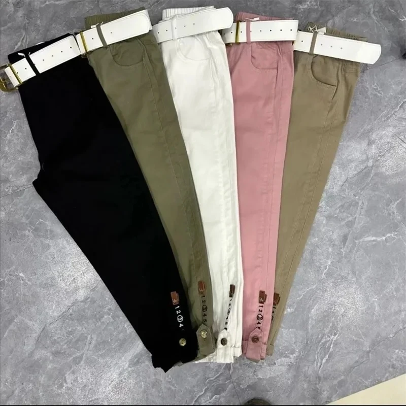 Jiufen-Pantalones Harun coreanos para mujer, pantalón holgado de cintura alta, informal, combina con todo, primavera y otoño, 2024