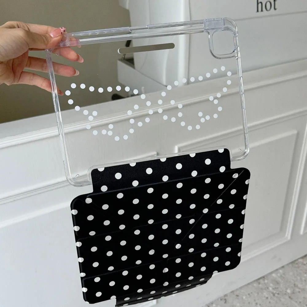 حافظة أجنحة الملاك منقط لجهاز iPad Air 11 حافظة iPad 10th 11th A16 9th غطاء iPad Pro11 4 5 10.9in 12.9 M2 M3 M4 حامل القلم الرصاص