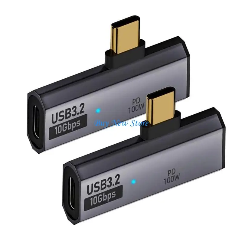 

20CE 2 in 1 USB C Splitter Double Female Adapter 90 Degree Power Delivery Type C Device