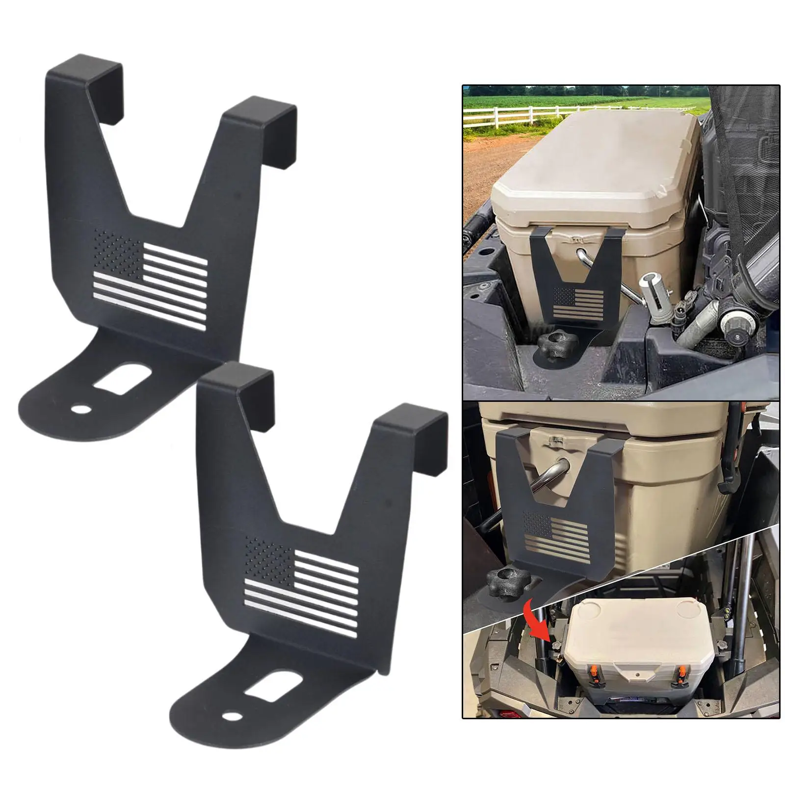 UTV Ice Chest Holder Brackets for Polaris RZR 1000 XP Turbo Aluminum Mounting Set