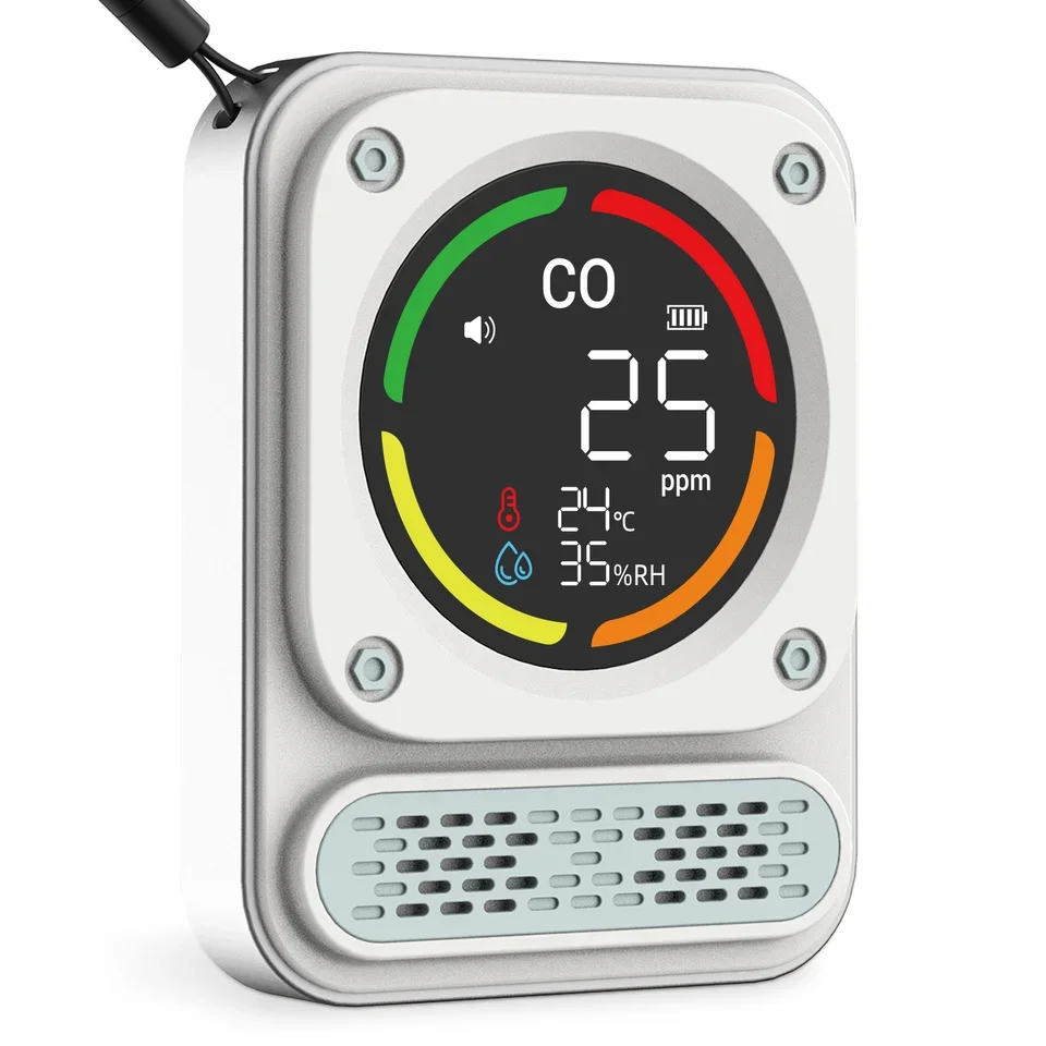 

2026 HEDAO FS-5000 Portable 3-in-1 Rechargeable Carbon Monoxide Detector with Sound Light Alerts 1-Year Warranty for Travel Camp