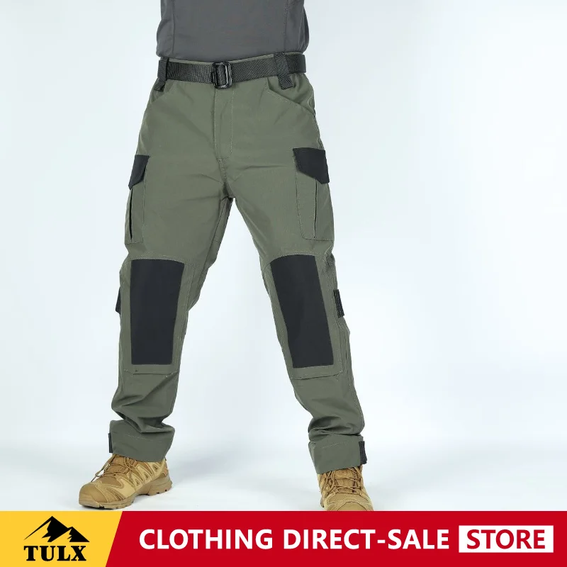 Men Spring Autumn Tactical Pants Breathable Wear-resistant Multi Pocket Ankle Pant Outdoor Camping Hiking Training Trousers