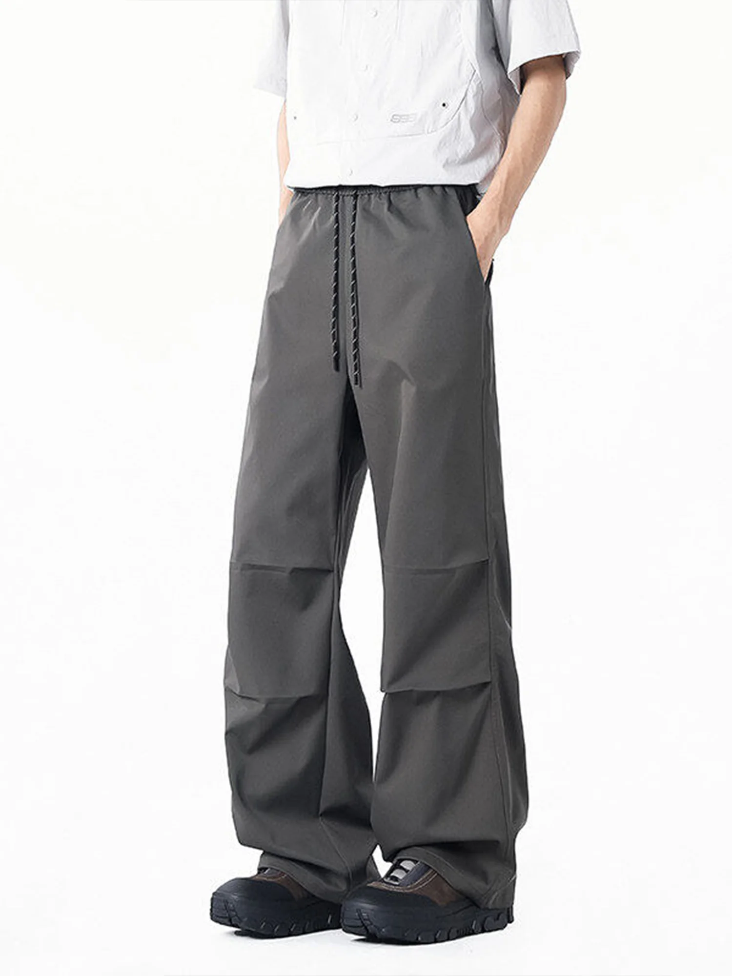 

Foldable Qui Dry Paratrooper Pants Men's Summer Thin Ice Silk Loose Straight Leg Trousers American Knife Pants Summer Pants