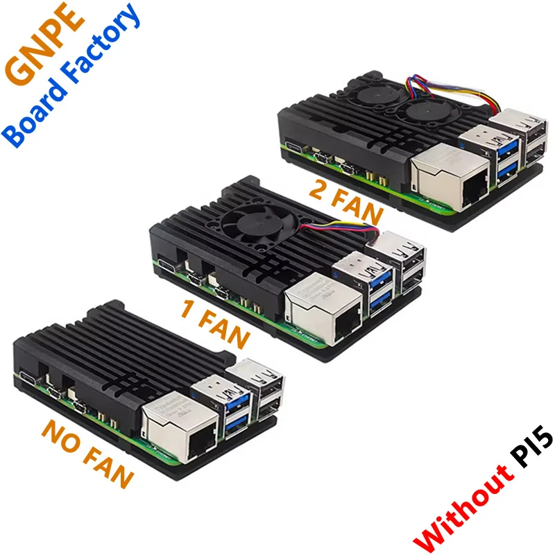 

Raspberry Pi 5 aluminum alloy case with cooling fan protective shell single fan dual fan passive heatsink