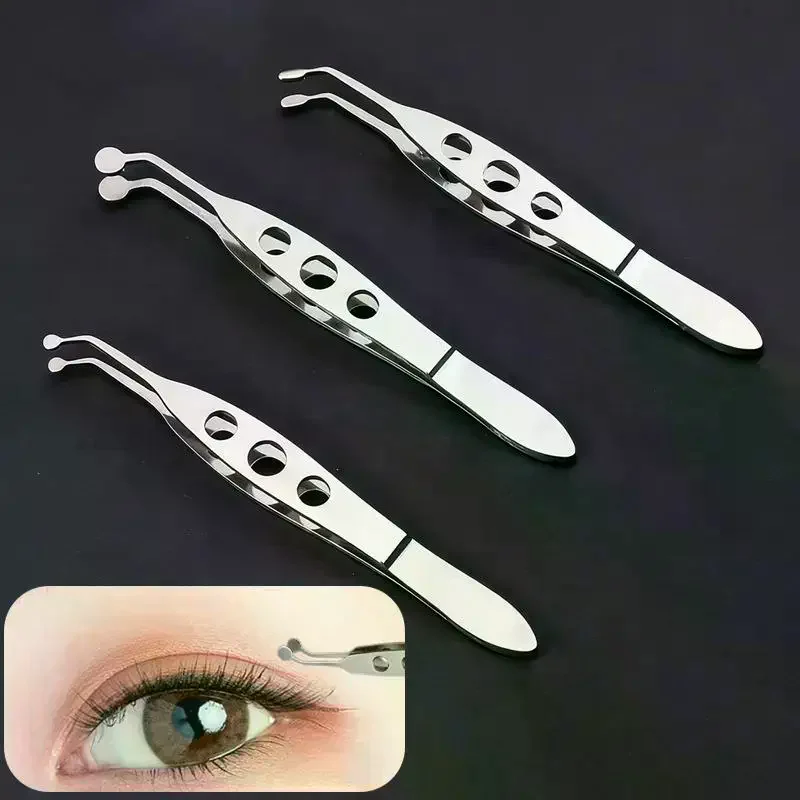 1Pcs Meibomian Gland Forceps Clip Eyelash Compressor Stainless Steel Eyelid Tweezers Metal Expressor Extension Makeup Tool