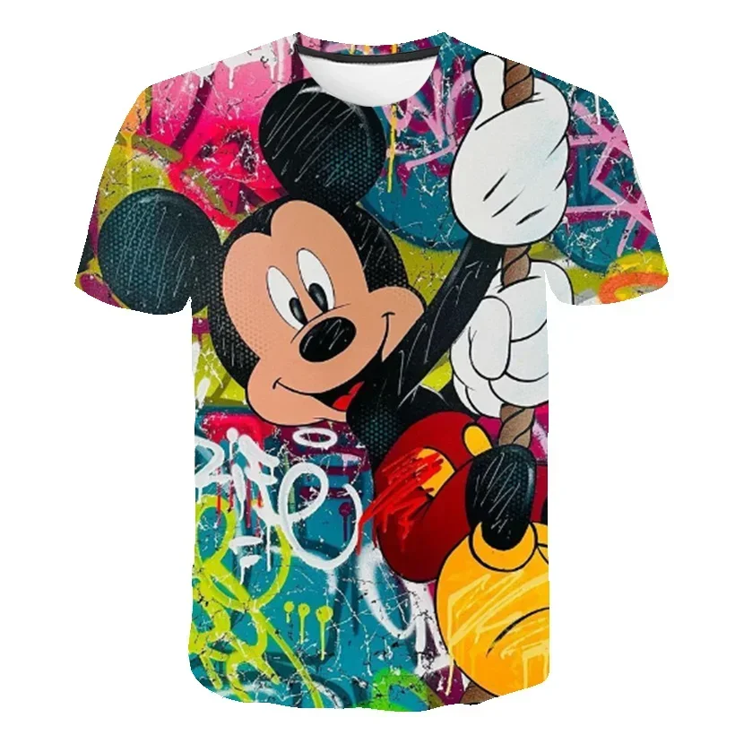 

Children's summer Disney Mickey Mouse Series fashion 3D printed animated T-shirts for boys and girls Quick drying breathable cas