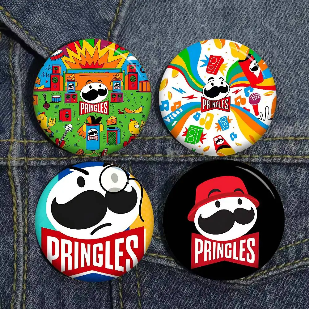 Fashion P-Pringles L-LLC Soft Button Pin Bright Printed Icon Gift For Friends Badge Collar Brooch Lapel Pin Metal