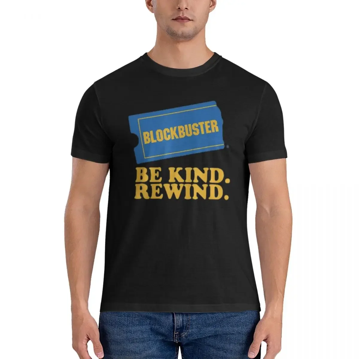 Blockbuster Be Kind Rewind T-Shirt for Men Cotton Plus Size T Shirts Men's Tees Short Round Neck Summer Clothes Tops S-6XL