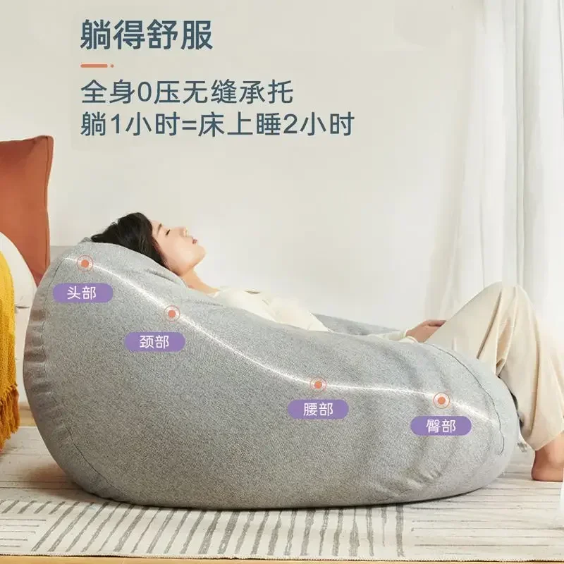 Sofas Chairs With Pedal Pillow Floor Linen Cloth Lounger Seat Bean Bag Pouf Puff Couch Leisure Tatami Living Room Household image 4