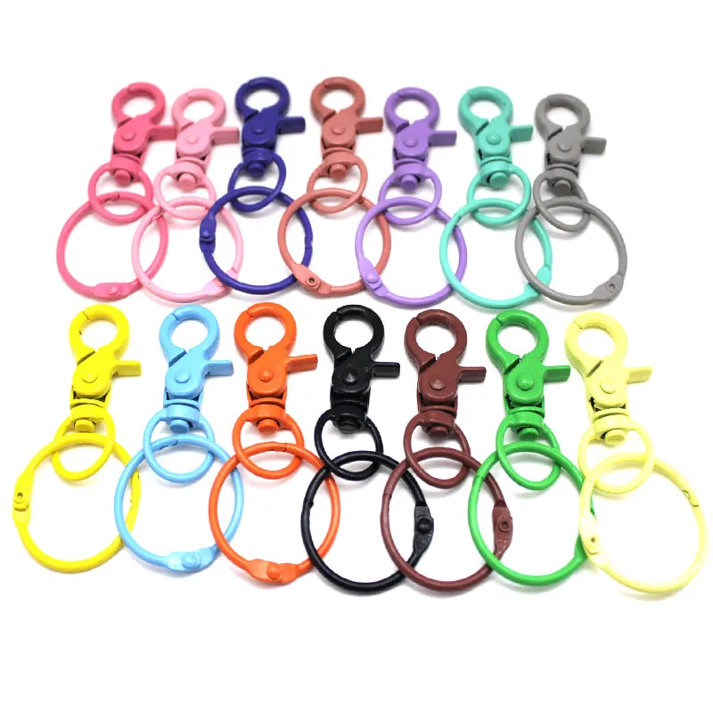 

10Pcs/Lot Metal Keychain Openable Clasp Keyfob Key Rings Lobster Clasp For Keychain Pendant DIY Jewelry Making Accessories