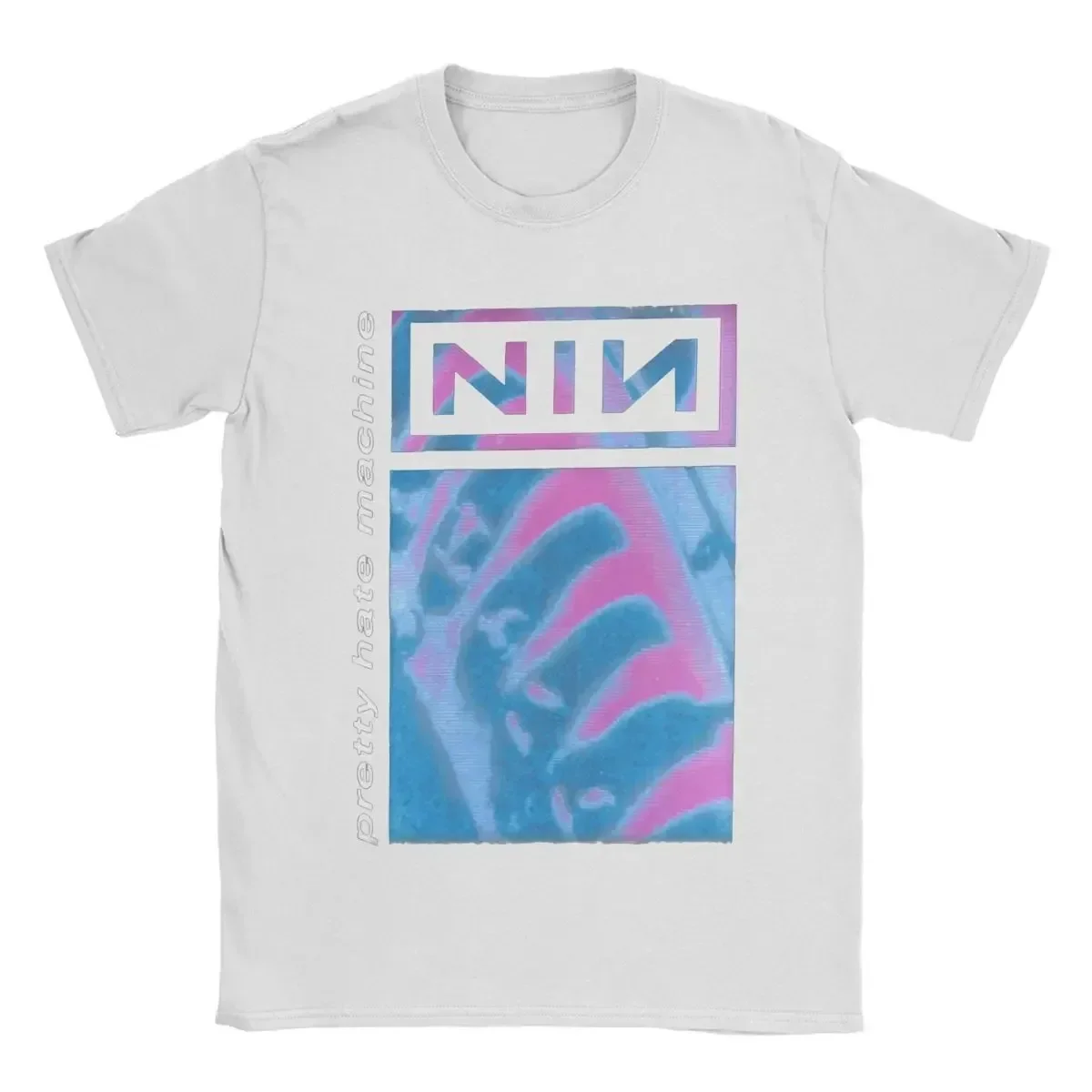 Blue and Purple NIN Nine Inch Nails T-Shirts for Women Funny Pure Tees Crewneck Short Sleeve T Shirt Adult Clothes Women's