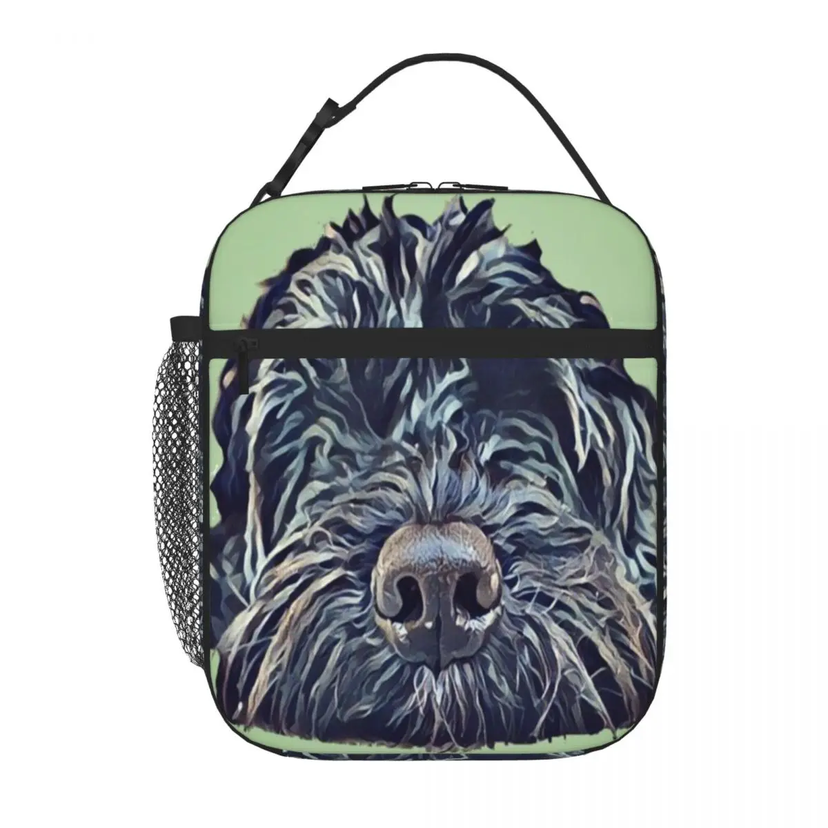 Bestselling Cockapoo Pop Art - Green Nautical Portable Lunch Bag Workday Snack Large Lunch Bag