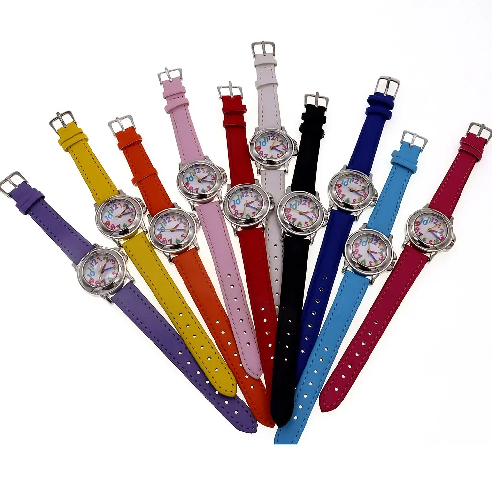 10Pcs Cute Cartoon Digital Quartz Wristwatches for Boys And Girls Kids Party Gift