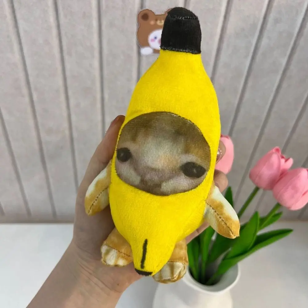 Banana Cat Doll Pendant Keychain Crying Happy Banana Cat