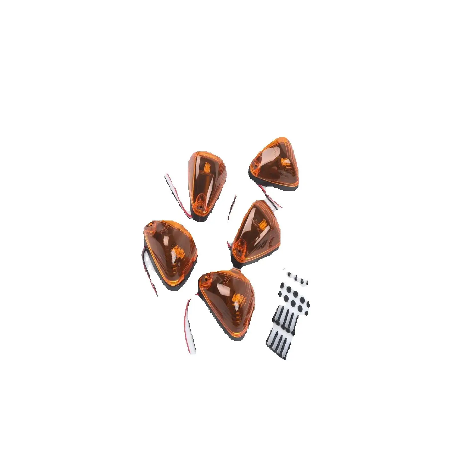 Amber LED Cab Roof Marker Light Kit FOR Ford F250 F350 1999-2016 5 Piece 12V