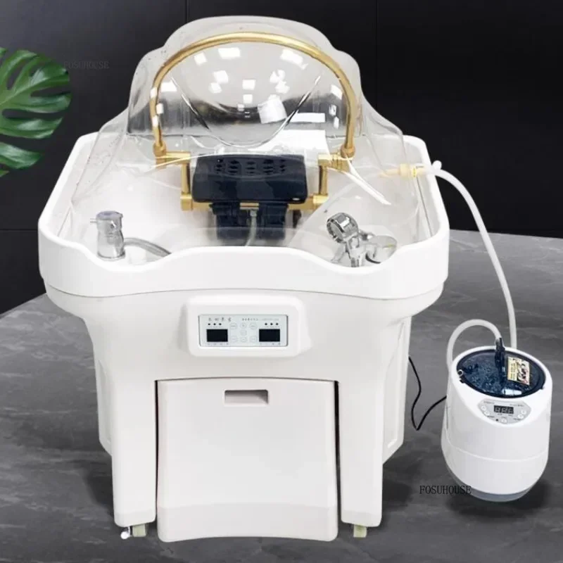Head Spa Shampoo Chair Hairdressing Salon Furniture Mobile Treatment Chair Portable Water Circulation Shampo Chair Sink f