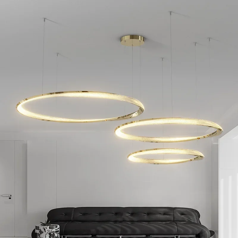 Plafonnier LED suspendu en acier au design nordique, avec télécommande, éclairage d'intérieur, luminaire décoratif de plafond, idéal pour un salon ou des escaliers