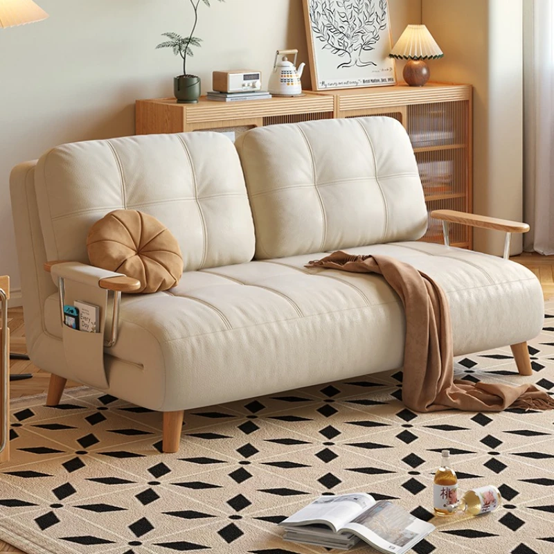 

Sofa bed log small apartment folding telescopic sofa bed double dual use