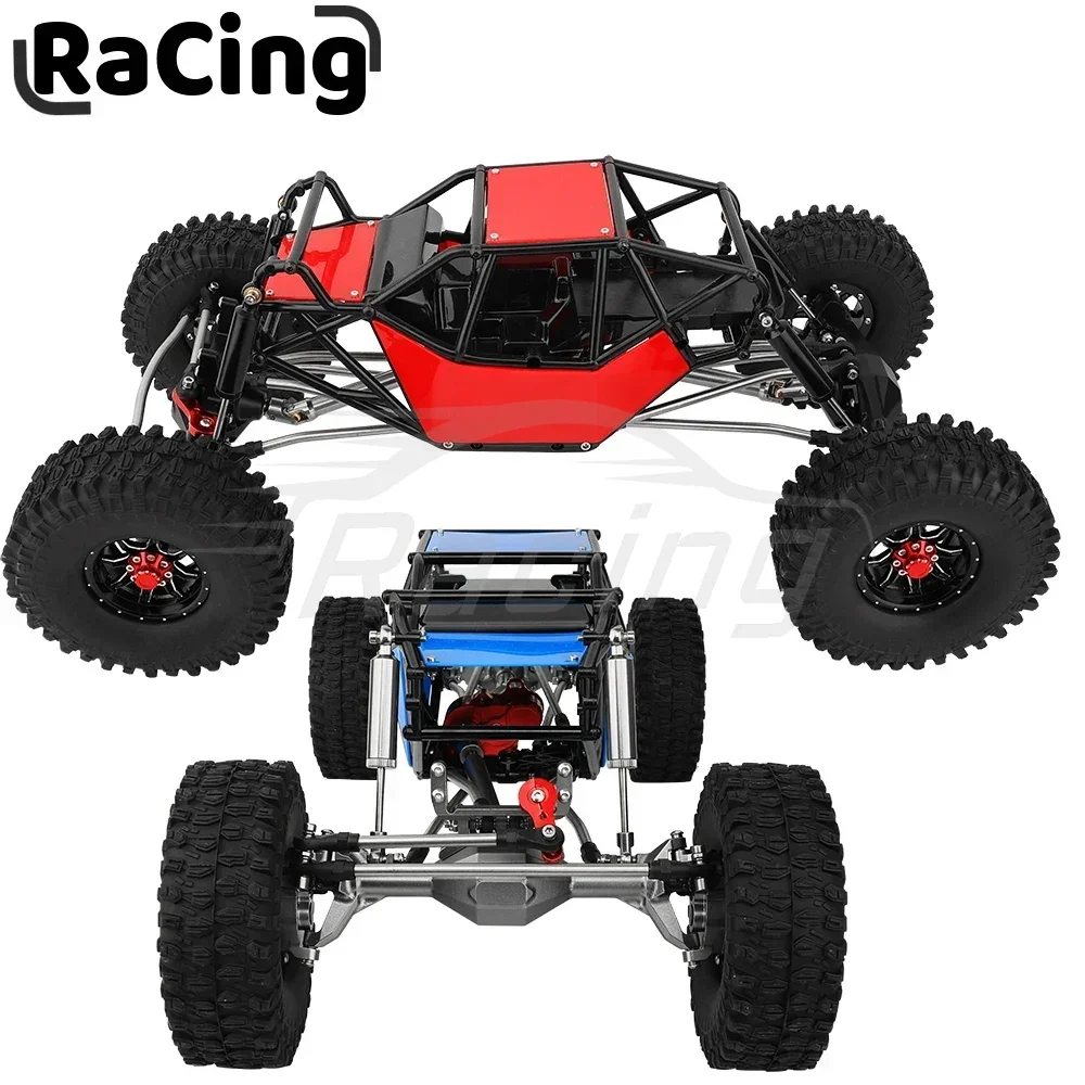 Metal Simulação Escalada Crawler Frame, SCX10 II Portal Eixos Upgrade, Carro Kit de Reajuste Peças com Gaiola Plástica, DIY, 1:10 RC