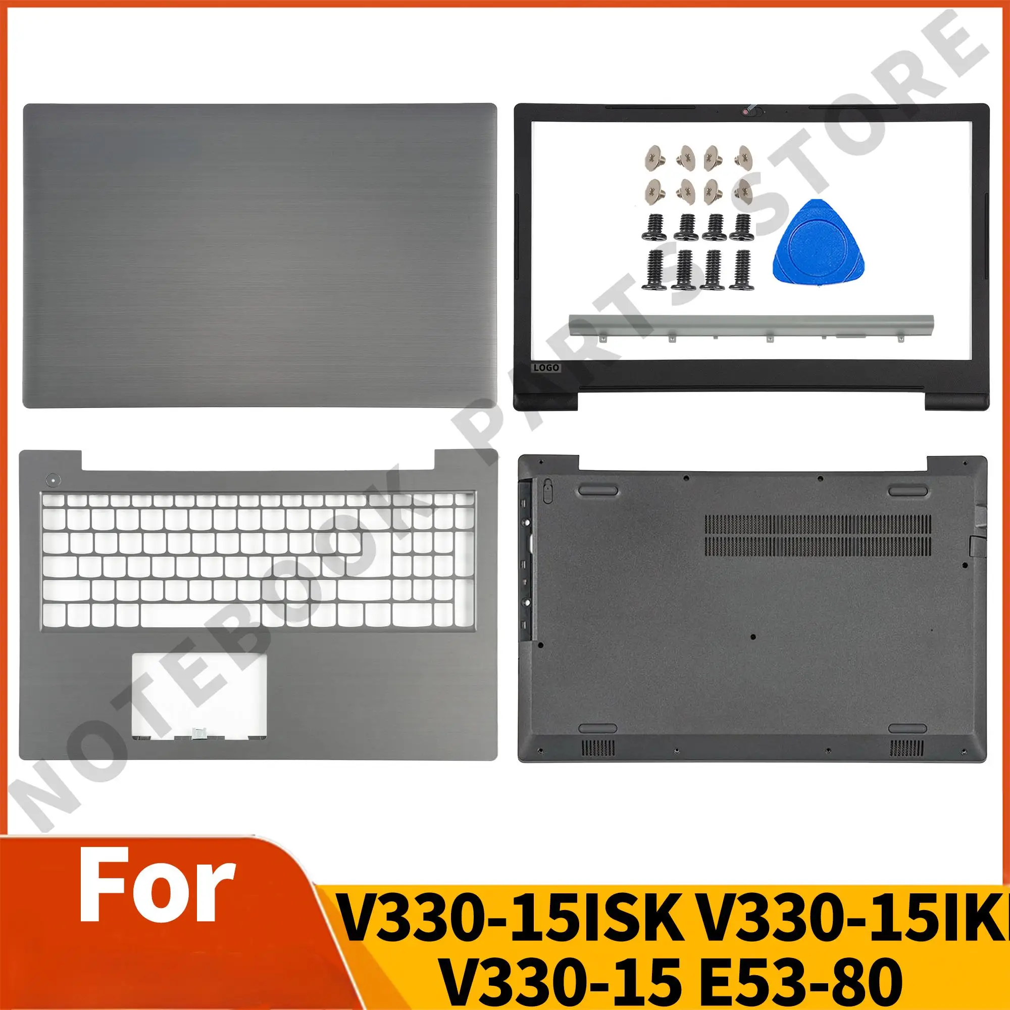 

New For V330-15ISK V330-15IKB V330-15 E53-80 LCD Back Cover LID Front Bezel Palmrest Bottom Case Laptop Parts Gray