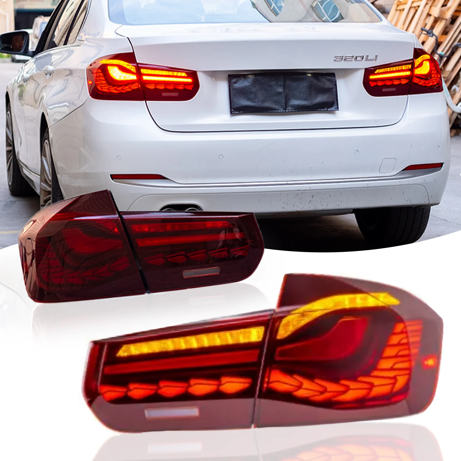 

Car LED Rear Taillights for BMW 3 Series F30 F35 F80 320i 328i 330i 335i 2013-2020 Animation Rear Lamps LED Taillight Assembly