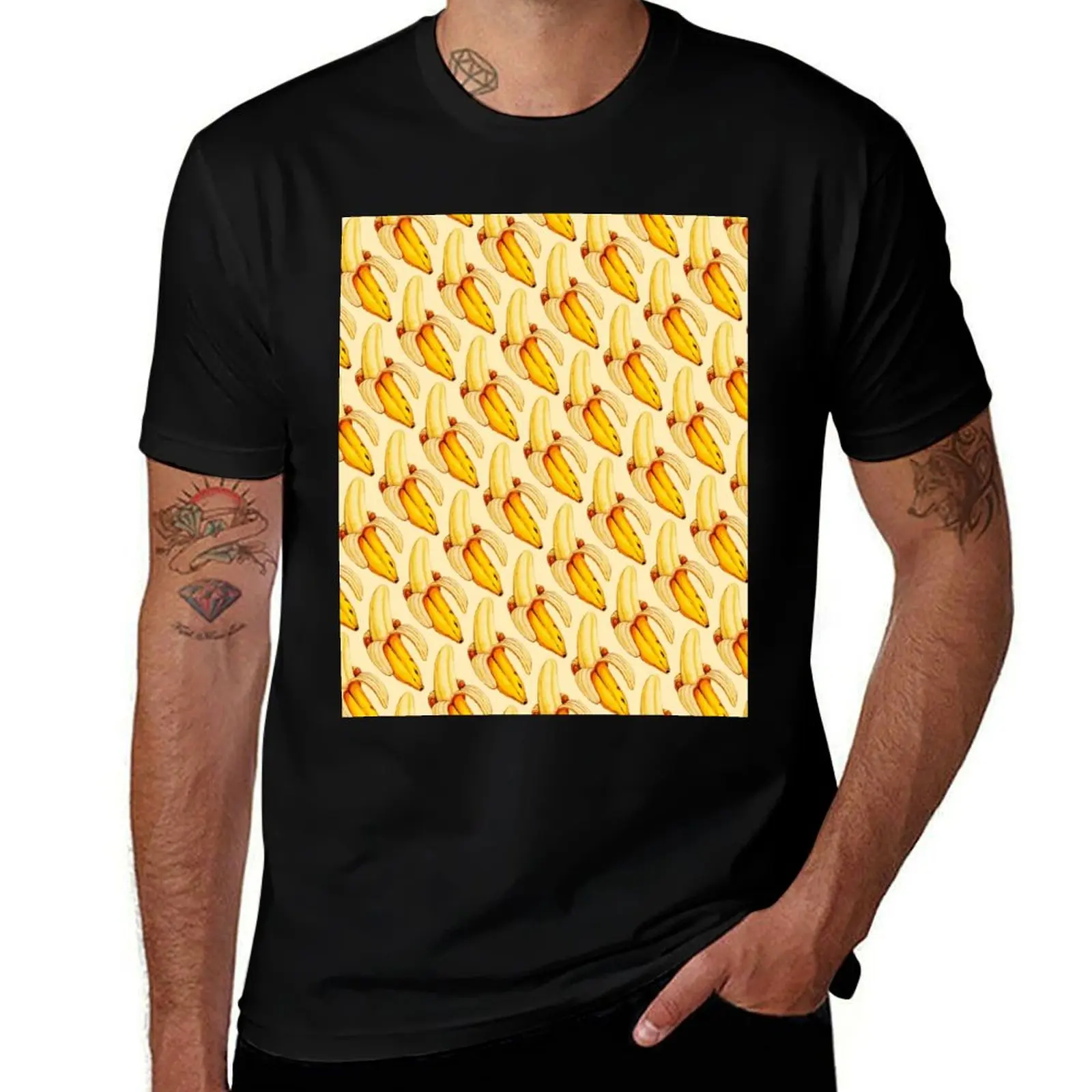 

Banana Pattern T-Shirt t shirts for man cotton soft man t shirt luxury