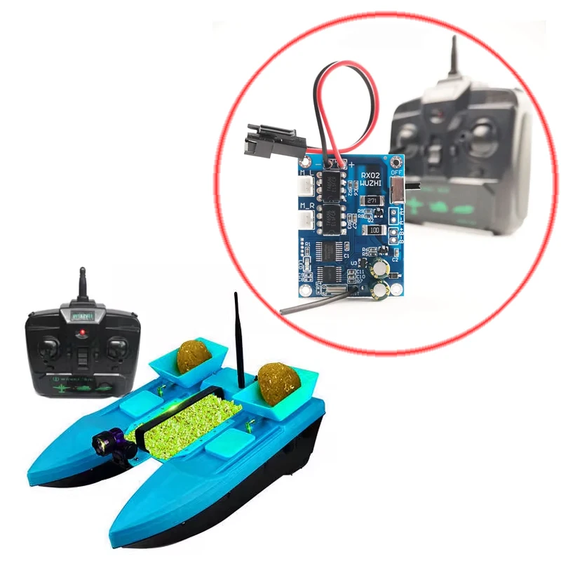 1Set Bait Boat 5A High-Power 500M Range Remote Control Transceiver Kit RC Tank/Differential Speed Car Modification Accessory