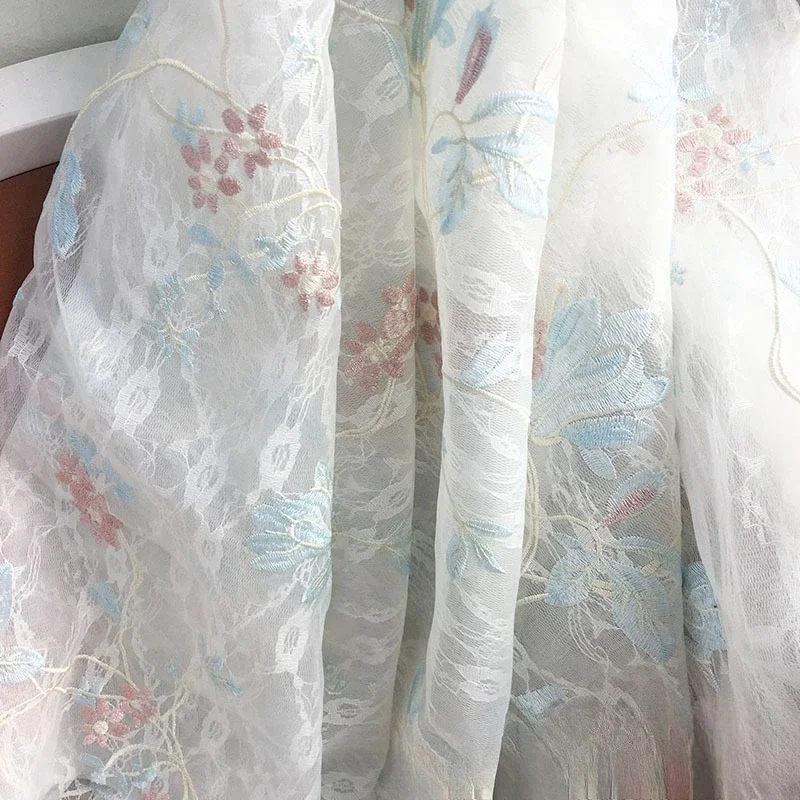 Organza-Spitze Doppellagiger Stickerei-Netzstoff Hochzeitskleid-Spitzenzubehör DIY-Bekleidungsstoff – Detail 13
