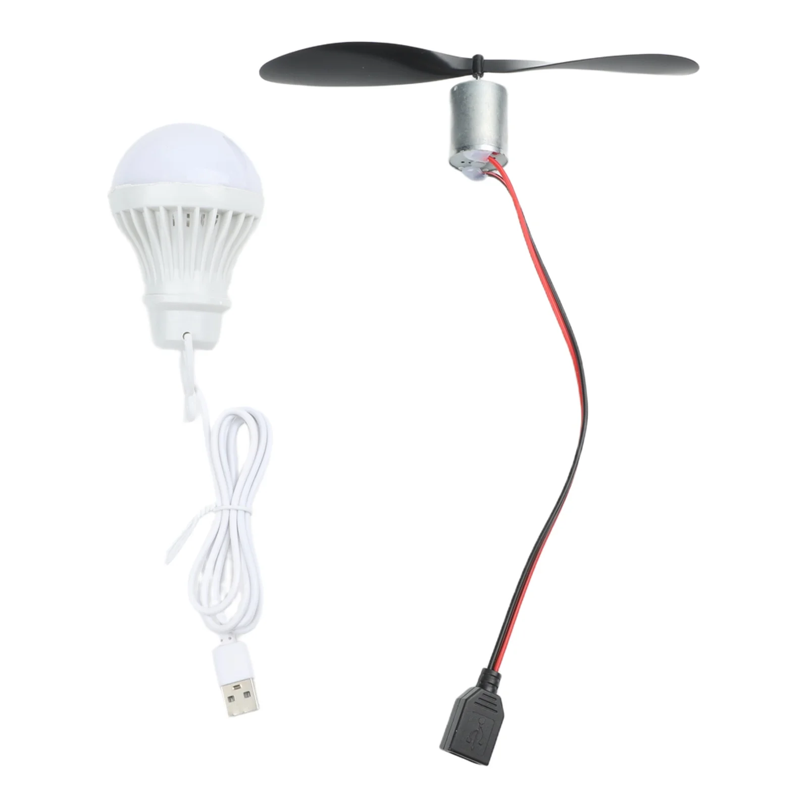 STEM Wind Turbine Assembly Kit with Motor Propeller USB Cable and 5W Bulb for Practical Renewable Energy Education