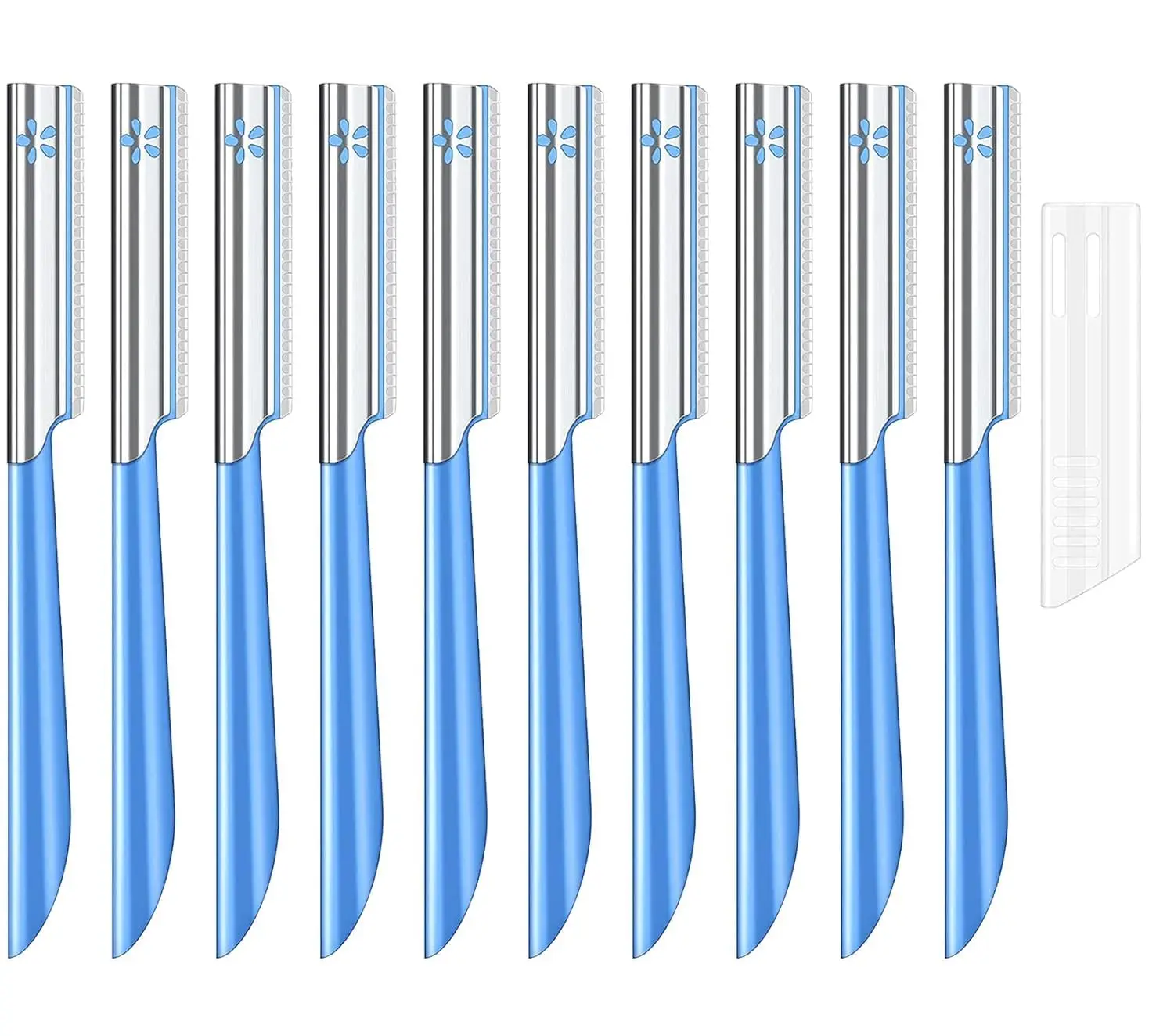 

10Pcs Face Razor for Women, Dermaplaning Tool with Precision Blade and Comfort Grip Handle for Travel