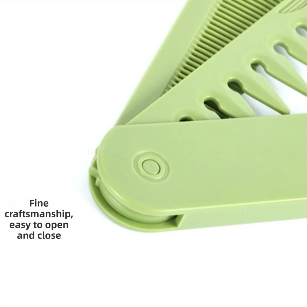 Multi-funcional Portable Folding Pocket Combs 2 IN 1 Plastic Wide Tooth Oil Head Comb Beard Combing Anti-slip