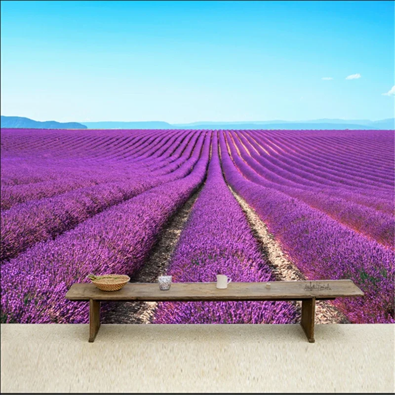 beibehang  modern 3D stereoscopic romantic garden / lavender backdrop wallpaper bedroom living room papel de parede infantil