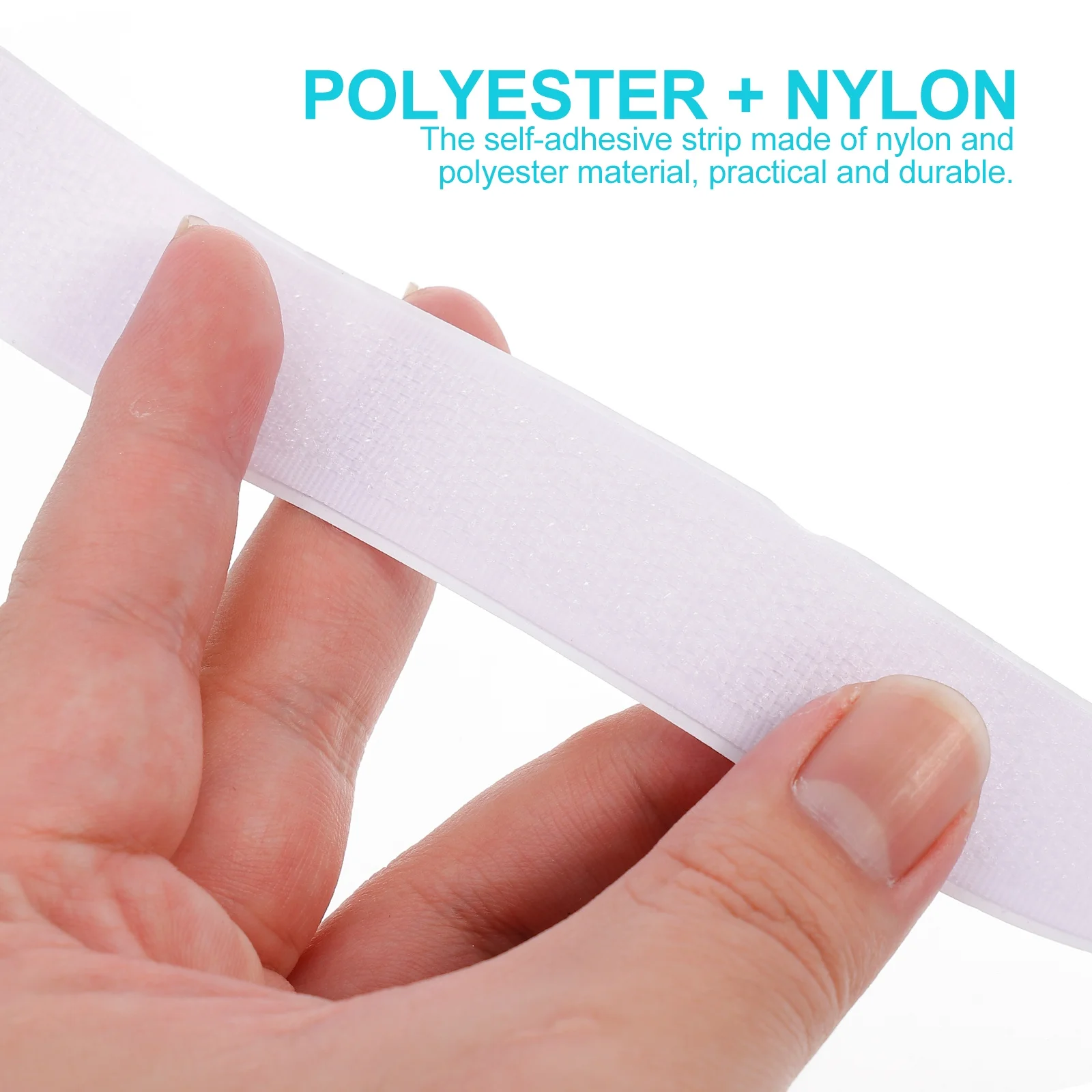 

2 Rolls Black Self-Adhesive Hook Loop Strip Nylon Polyester Cable Organizer Fastening Tape For Diy Cord Management Wall Wood