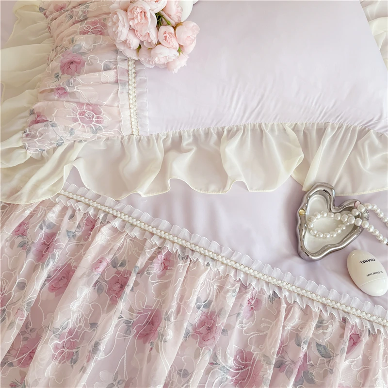 Set Sprei Gaya Putri dengan Bo - Embroidery Quilt Cover ulasan dan harga