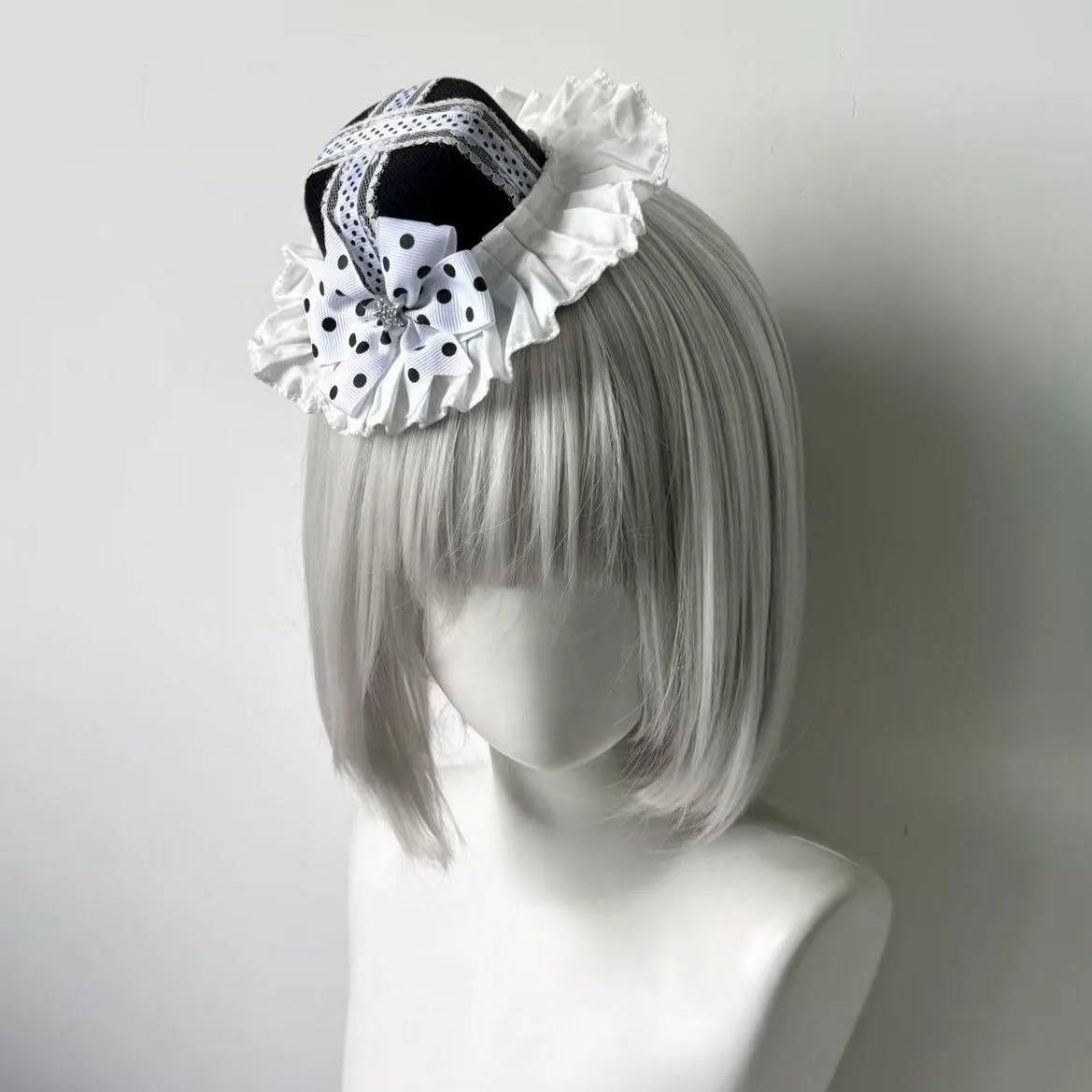 Polka Dot Bowknot Y2K Women's Mini Top Hat Hair Clip Japanese Sweet Anime Cute Hair Ornament Lolita Jk New Style Hair Accessory 6