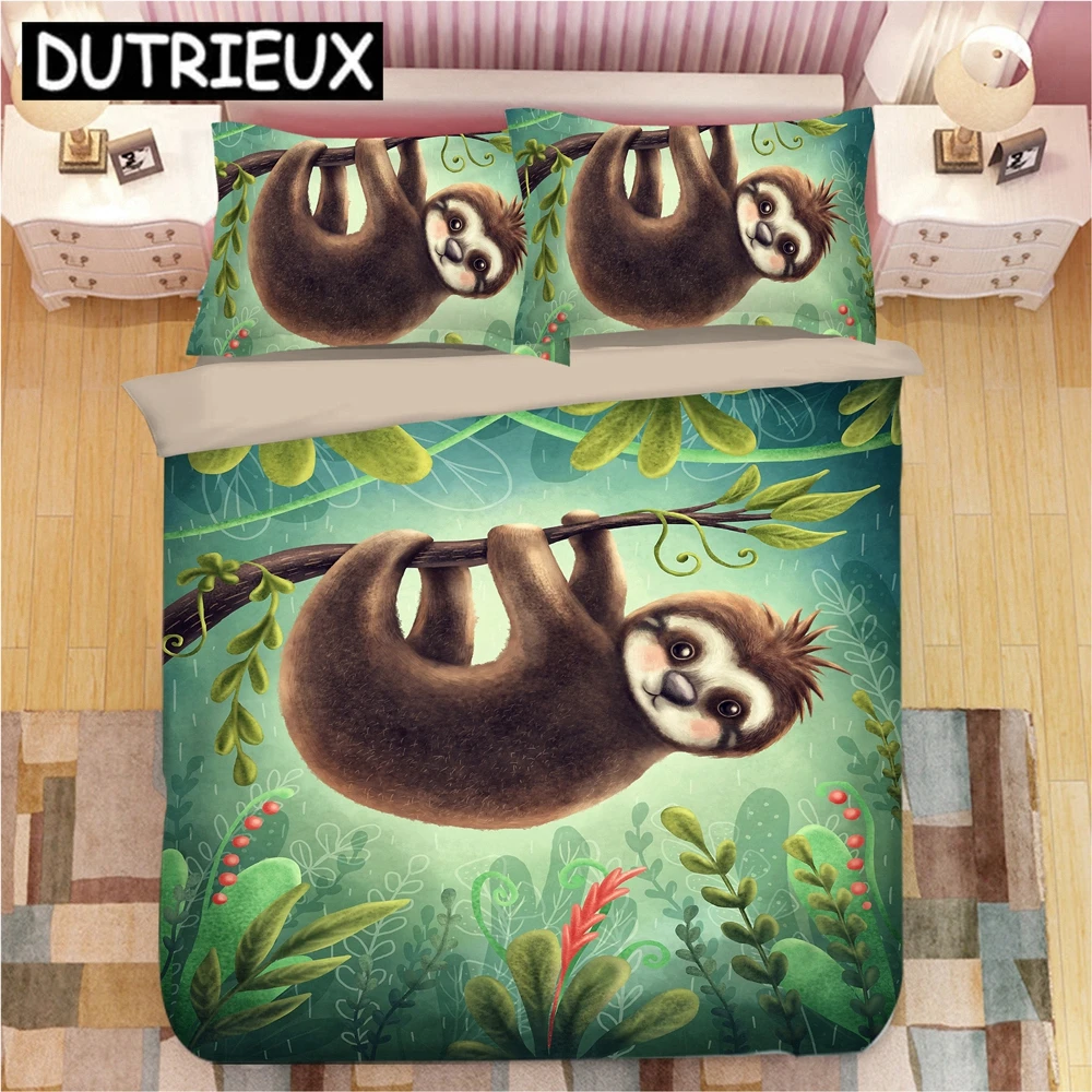 

Bradypod Sloth 3D Bedding Set Duvet Covers Pillowcases One Piece Comforter Bedding Sets Bed Linen