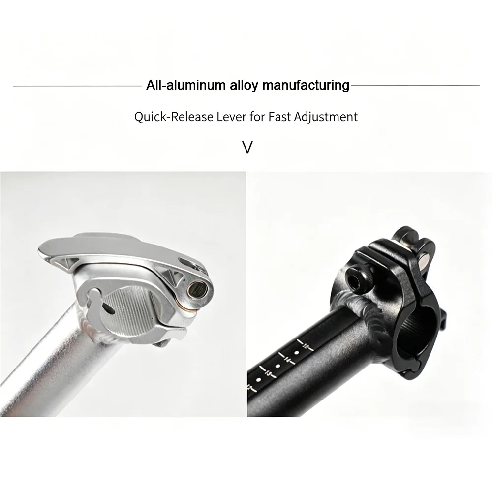 CNCLOL Fahrradteil, Klappbarer Fahrradvorbau 28,6mm 25,4mm Aluminiumlegierung Höhenverstellbarer Lenkererhöher für MTB Klappfahrrad – Detail 3