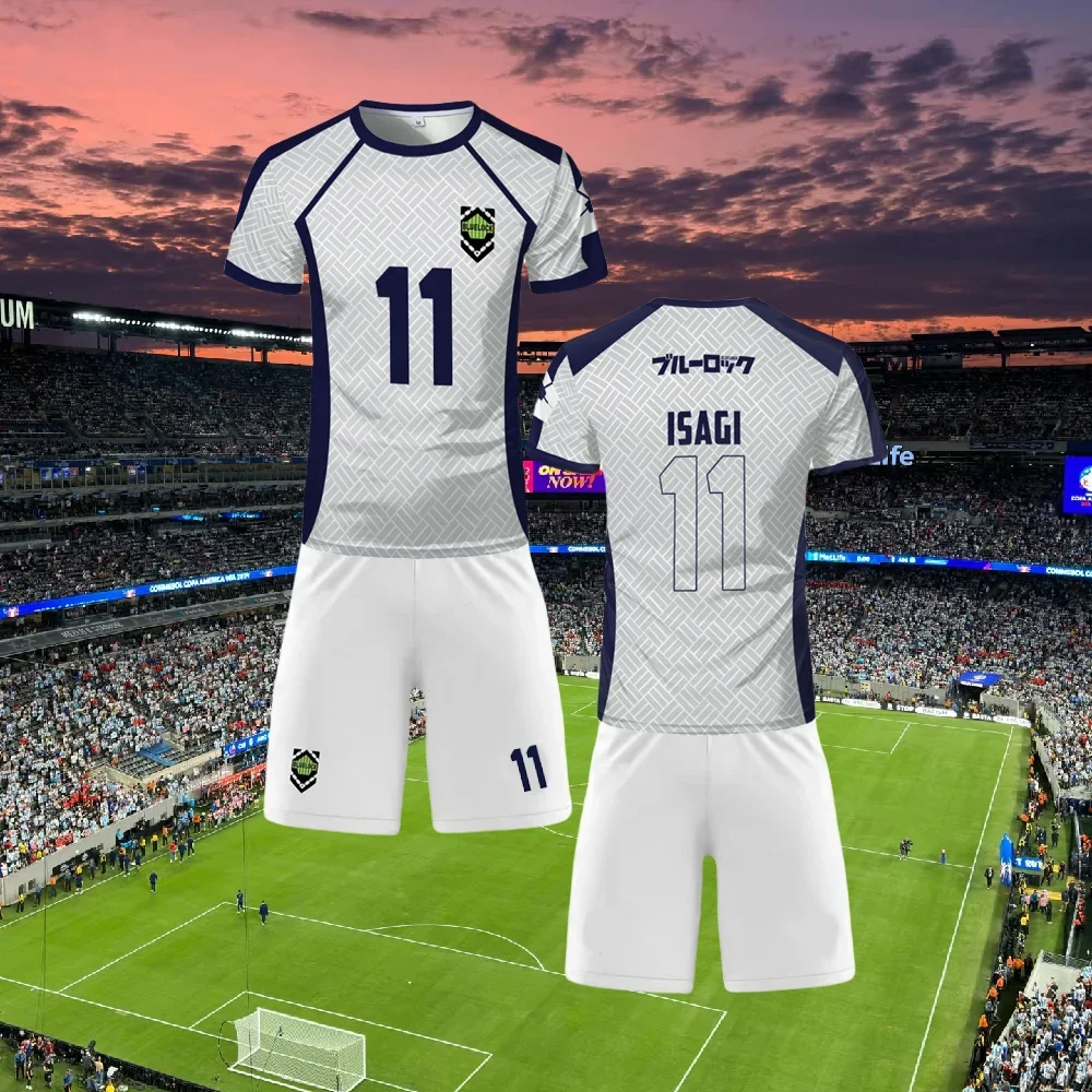 

Anime Blue Lock Nagi Football Jersey Set Male 3D Print Kids Cosplay Sports T-Shirt Shorts Suit Oversized Men's Tracksuit Outfits