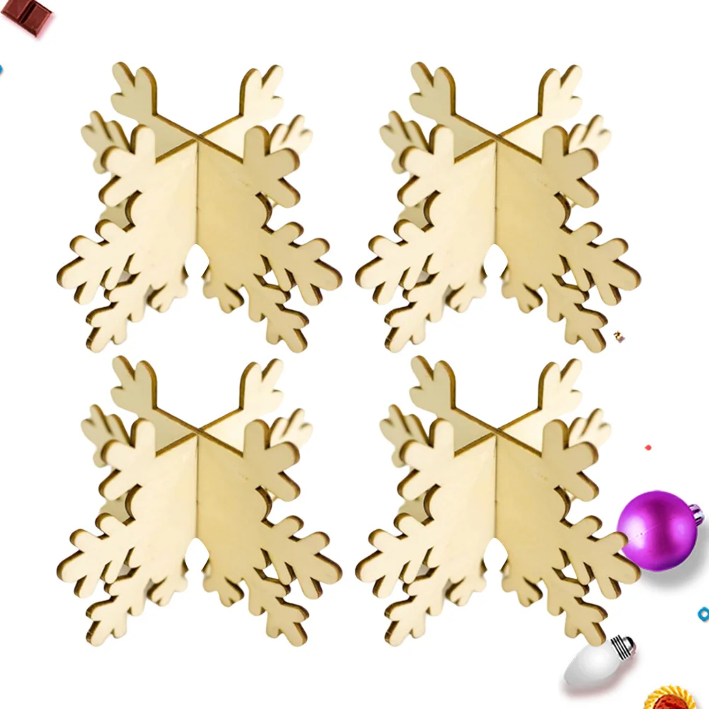 12Pcs Wooden Snowflake Candlestick Decorative Holder for Home Party Wedding Christmas Table Decoration Holder