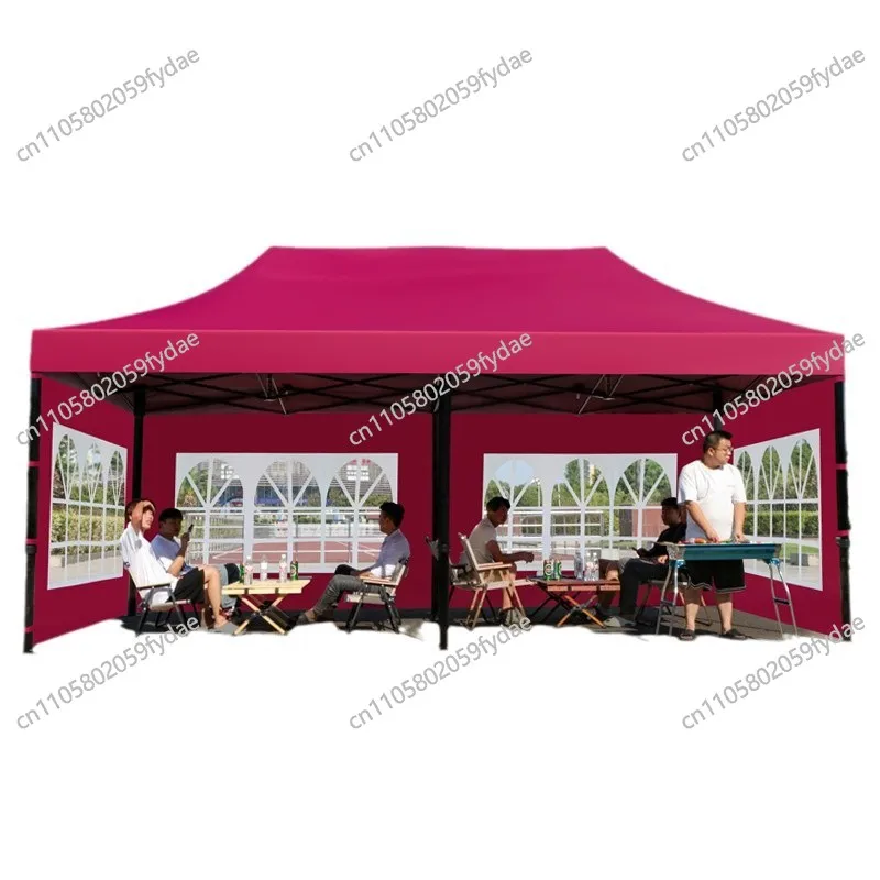 Winter night market transparent canopy four-legged stall rainproof tent outdoor retractable umbrella thickened windproof awning