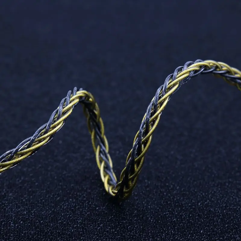 XINHS HS20 8-rdzeniowy pozłacany kabel hybrydowy z pojedynczym miedziane z kryształami