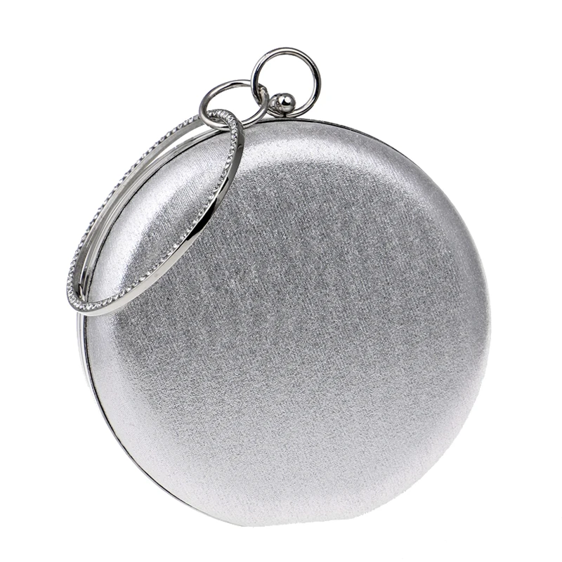 Round Shaped Women Evening Bags Diamonds Simple Red blue silver black gold Mixed Day Clutches Chain Shoulder Bags