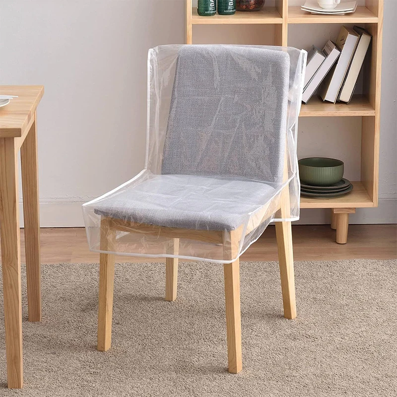 Transparent Plastic Chair Cover Protective Cover PVC Dining Chair Cover Waterproof Oil-proof Anti Scratch Chair Cover Universal