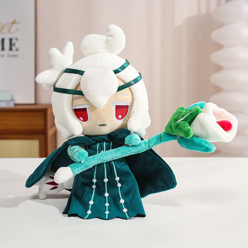 35cm White Lily Cookie Plush Toy Cookie Run Kingdom Soft Stuffed Figure Cartoon Plushies Magic Staff Home Decor Birthday Gift