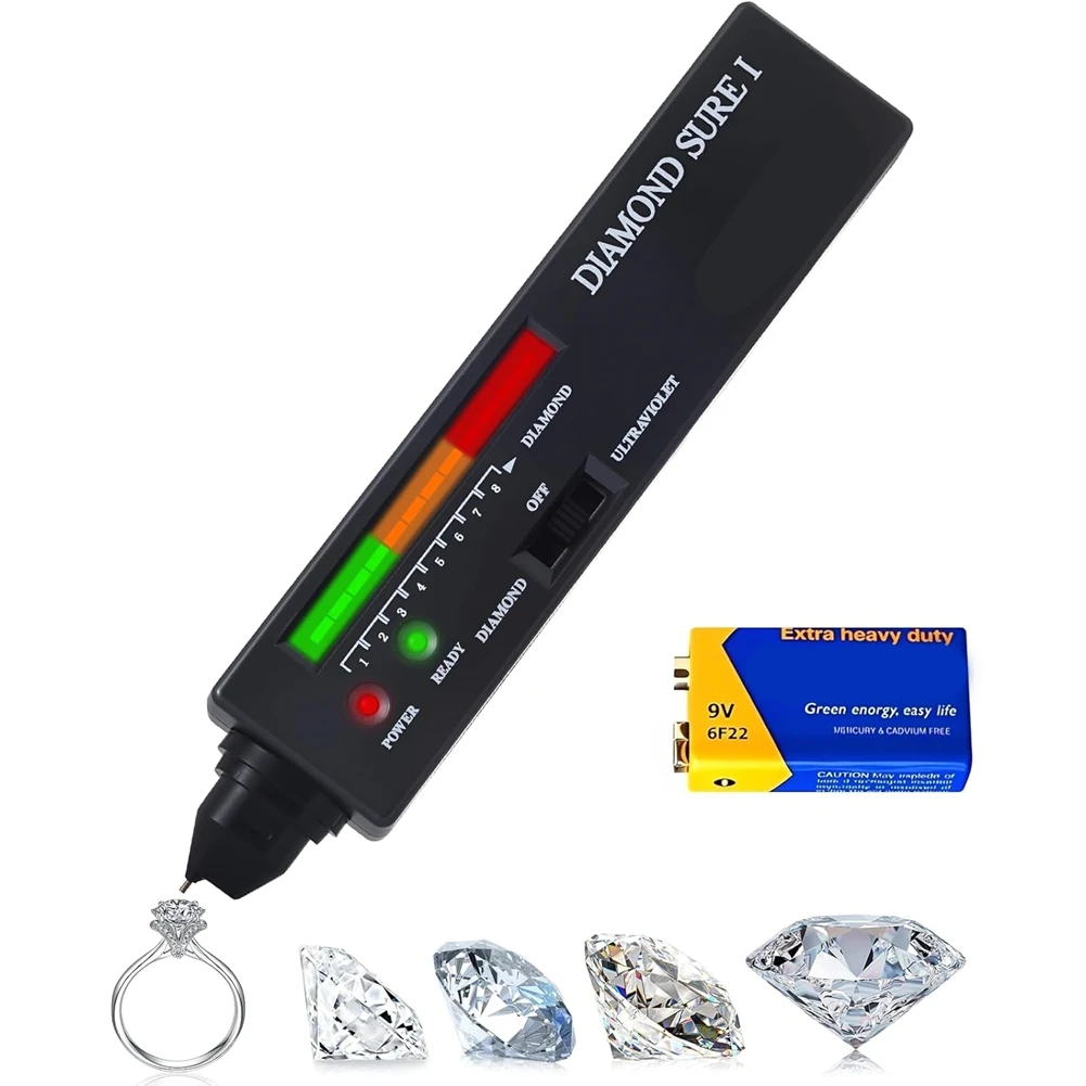 

JHD Diamond Tester Pen With Thermal Sensor& 365Nm UV Light- Fast 0.5S Detection Portable Gem Checker For Novice And Expert Users